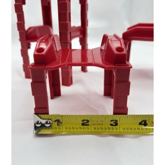 Wooden Train Track Red Stacking Support Risers Fits Major Brands Lot of 4 - Picture 6 of 7